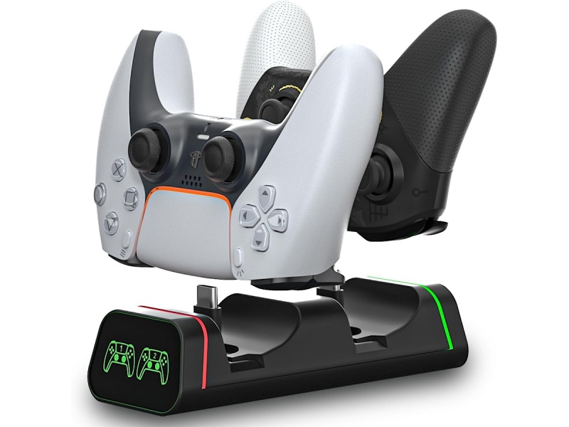 BASE CARGADOR DOBLE CONTROL JOYSTICK PLAYSTATION 5 PS5 XBOX ONE X NINTENDO SWITCH GOOGLE DOCK CARGA