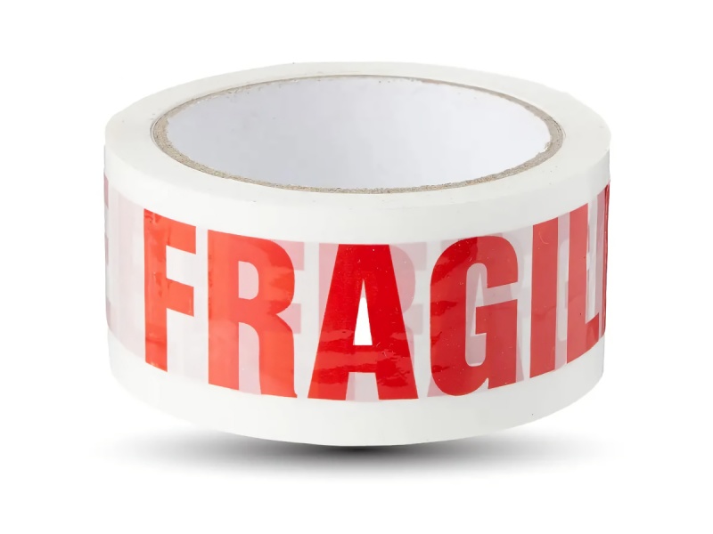 PACK X12 CINTA ADHESIVA BLANCA "FRAGIL" EMPAQUE 5CM X 100 METROS EMBALAJE PACKING (12 UNIDADES)