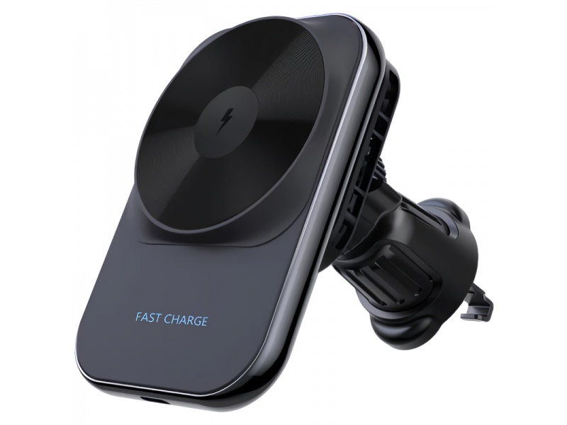 SOPORTE MAGNETICO CON CARGADOR INALAMBRICO PARA CELULAR IPHONE PARA REJILLA DEL AIRE DEL AUTO 15W