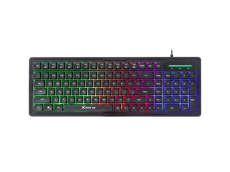 TECLADO GAMER EN ESPAOL LUCES LED RGB COLORES XTRIKE ME KB-309 CABLEADO USB 2.0