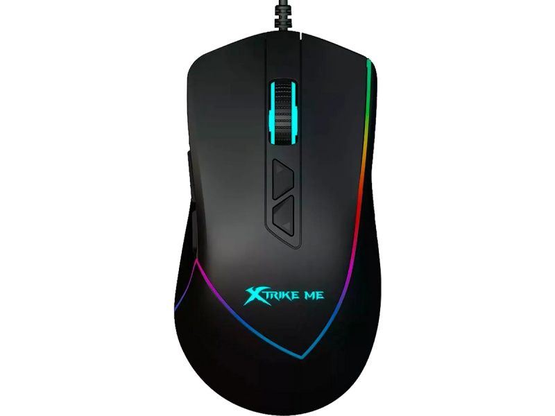 MOUSE GAMER 9 BOTONES 12800 DPI LUZ LED COLORES RGB XTRIKE ME GM-320