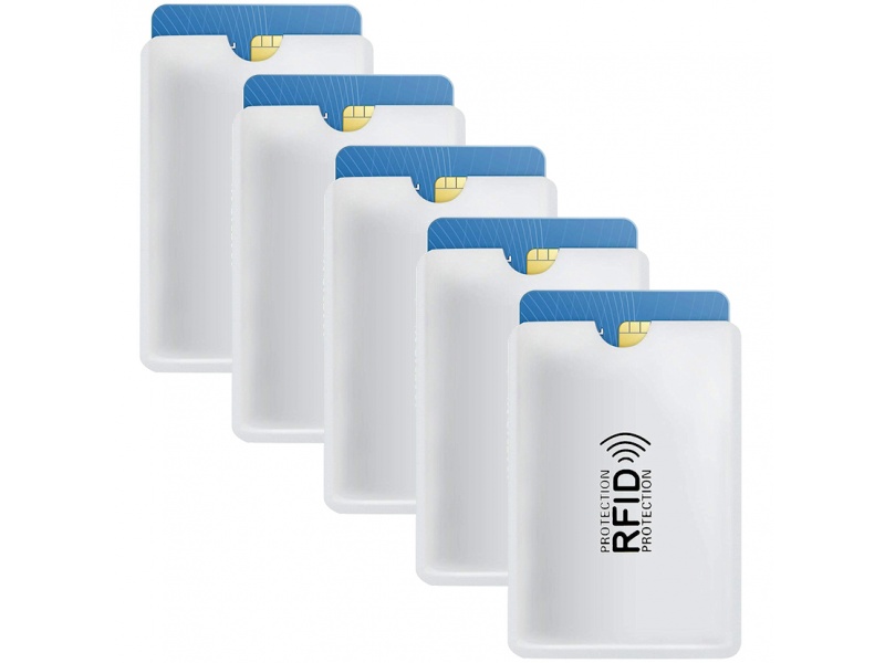 PACK X5 SOBRES PROTECTORES BLOQUEO ANTI ROBO TARJETA CREDITO DEBITO RFID SIN CONTACTO