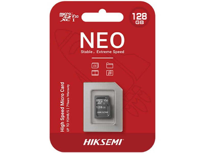 MEMORIA MICROSD 128GB HIKSEMI NEO XC I V30 MICRO-SD CLASE 10 92 MB/S R