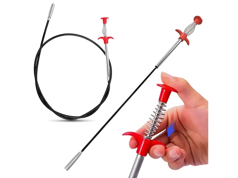 LIMPIADOR DE TUBERA CINTA DESTAPA CAOS LAVABOS DESAGES INODOROS PALANGANA FLEXIBLE 60 CM