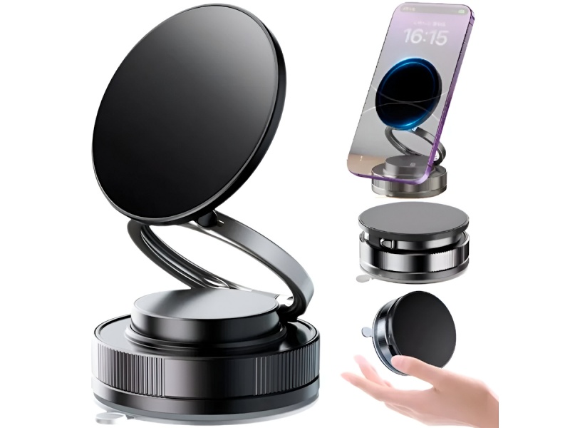 SOPORTE MAGNETICO PARA CELULAR CON VENTOSA PARA AUTO O MULTIPLES USOS EN LA CASA PLEGABLE
