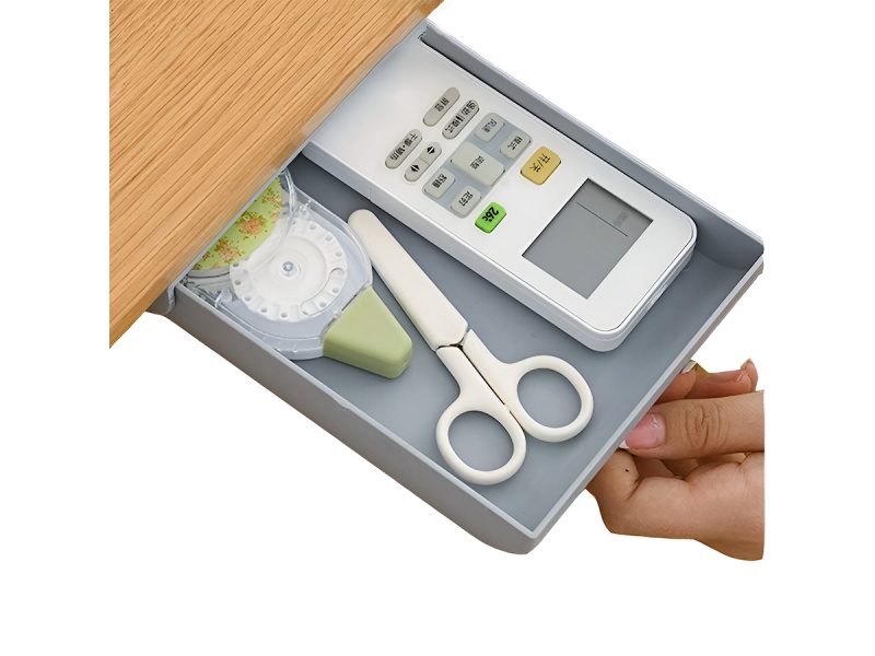 CAJON ORGANIZADOR AUTOADHESIVO PARA BAJO MESA MINI BANDEJA DE ESCRITORIO  22.3 X 13.5 X 3.5 CM