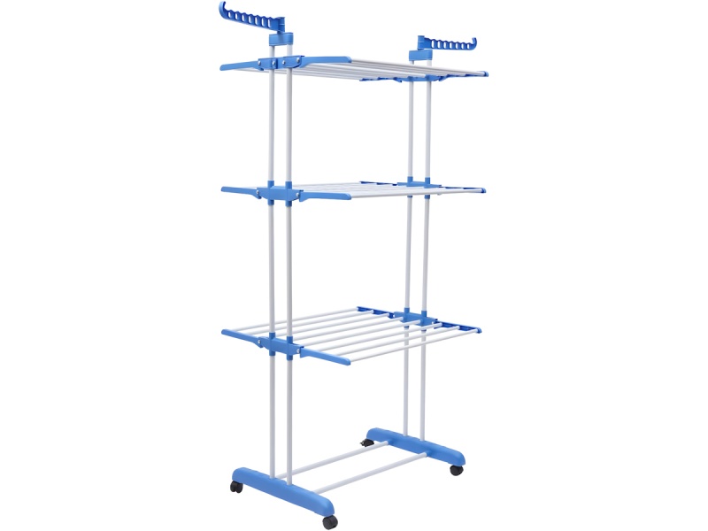TENDEDERO PLEGABLE 3 NIVELES CON RUEDAS TENDER COLGAR ROPA EN BALCON BA�O DESARMADO