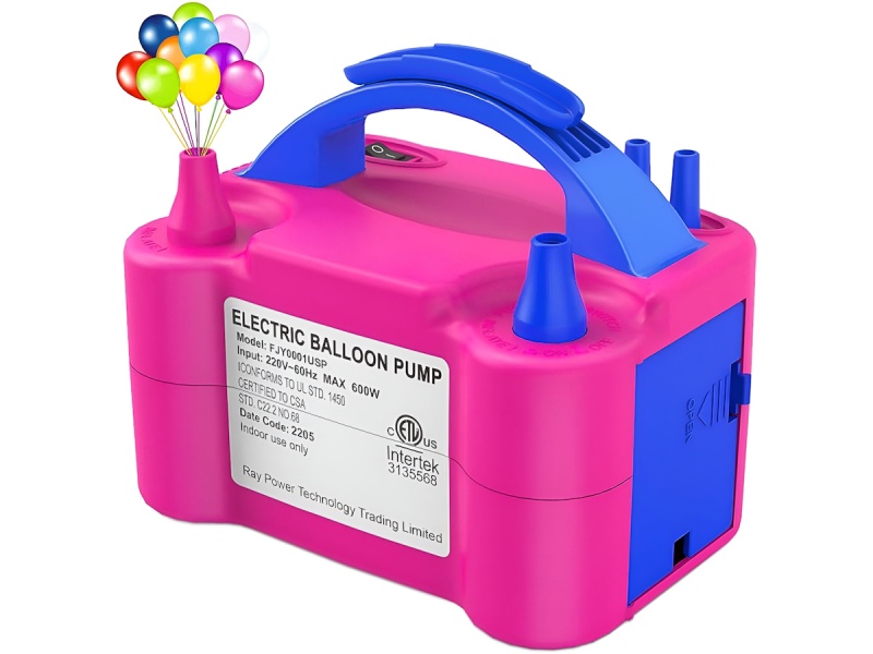INFLADOR DE GLOBOS ELCTRICO COMPRESOR 2 INYECTORES PARA INFLAR EN SIMULTANEO 600 WATT