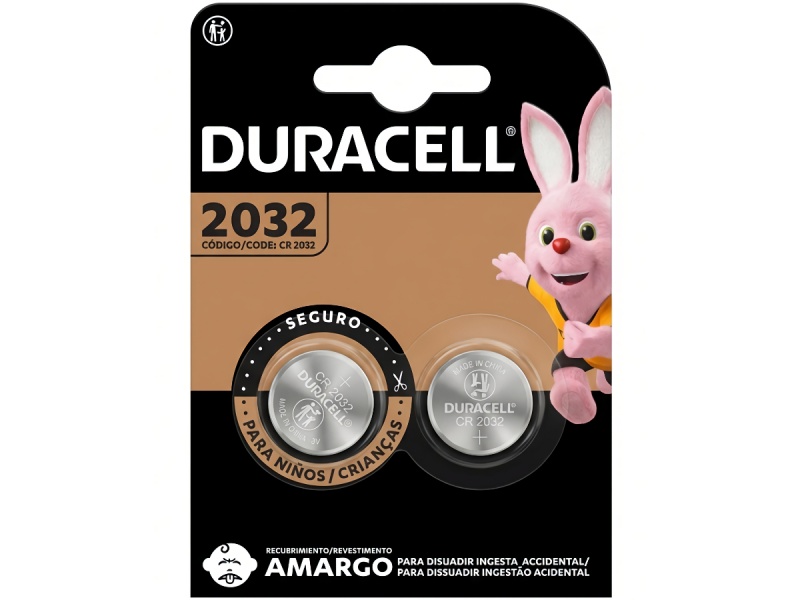 BLISTER PACK X2 PILA BATERIA CR2032 DURACELL LITIO LITHIUM RELOJ 3V / 2 UNIDADES 2032
