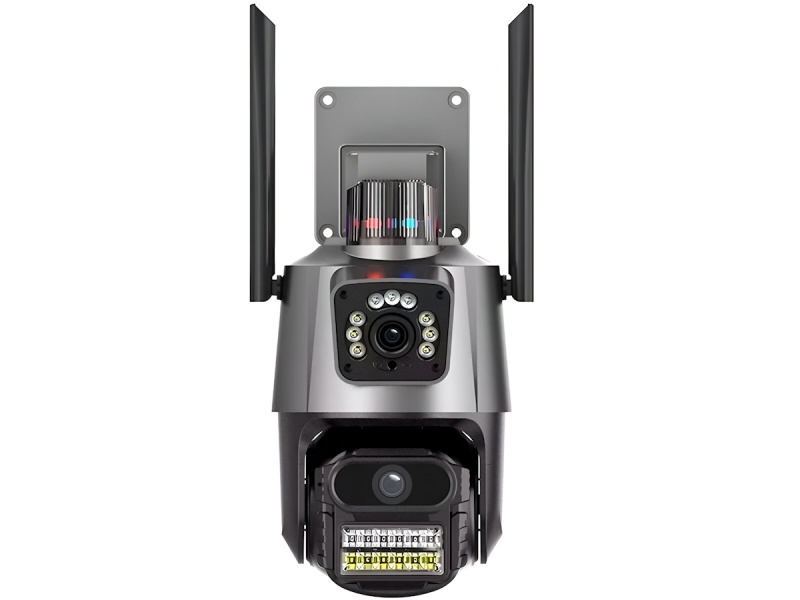 CAMARA WIFI DOBLE LENTE DOMO VISION NOCTURNA + CAMARA FIJA INALAMBRICA IP IOS ANDROID HD DRW123P EXT