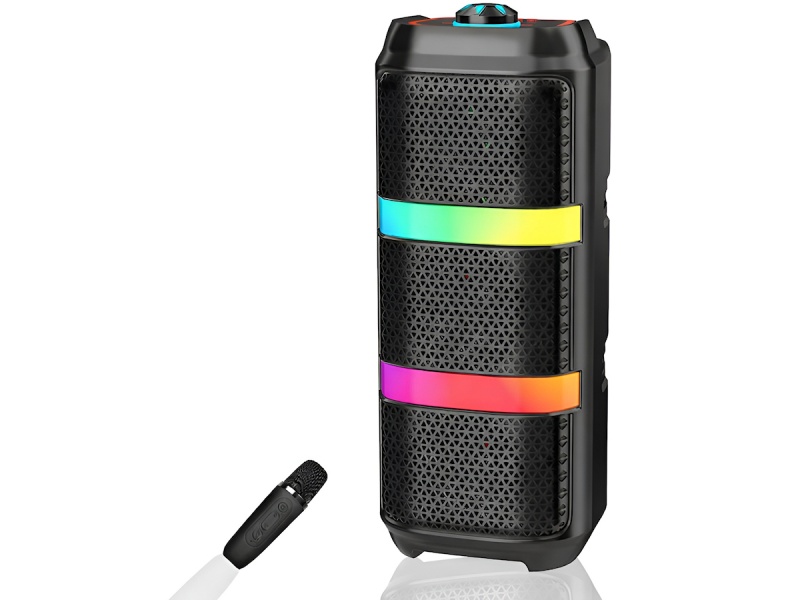 CAJA PARLANTE BLUETOOTH 4"X3 20W MICROFONO KARAOKE LUCES RGB USB MEMORIA SING-E ZQS4305XW