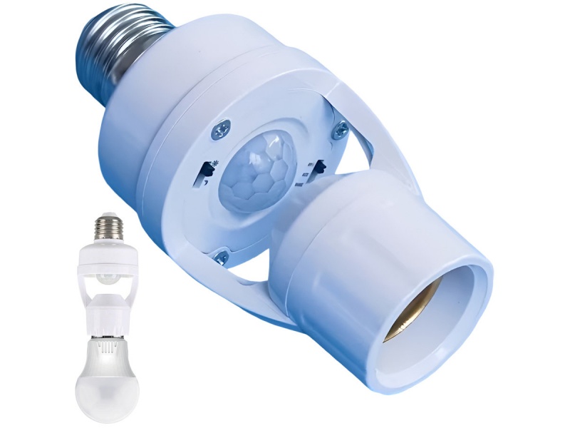 PORTA LAMPARA PARA BOMBITA E27 CON SENSOR DE LUZ Y MOVIMIENTO BOMBILLA ESTANDAR