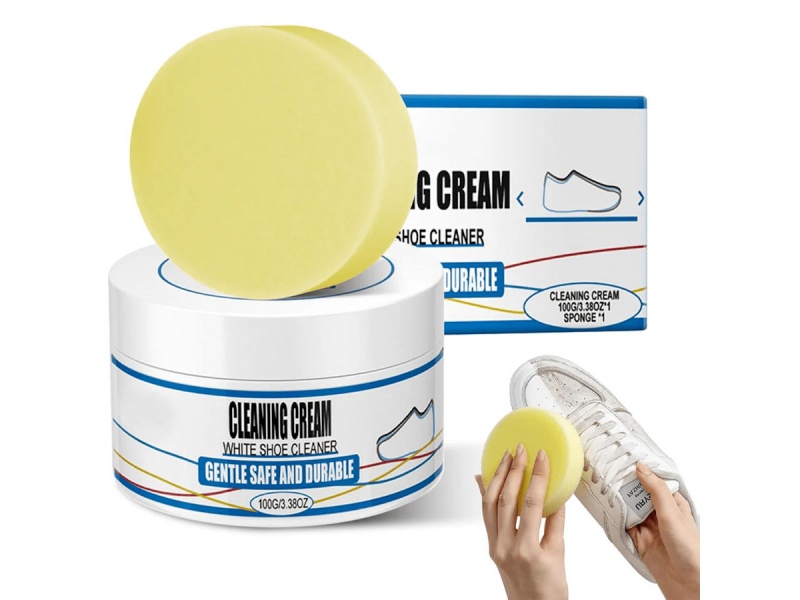 CREMA DE LIMPIEZA PARA ZAPATOS ZAPATILLA CHAMPIONES MULTIUSOS + ESPONJA 100G